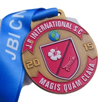 Medalla de Fútbol de Metal 3D de Alta Calidad, Proveedor de Fábrica, Oro Antiguo, JBI International SC MAGIS QUAM CLAVA, para Competición