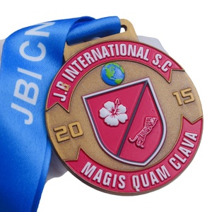 Medalla de Fútbol de Metal 3D de Alta Calidad, Proveedor de Fábrica, Oro Antiguo, JBI International SC MAGIS QUAM CLAVA, para Competición - Product Image 2