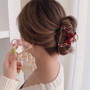 Pince à Cheveux Rétro Coréenne en Métal avec Nœud, Douce pour Queues de Cheval Creuses, Pinces à Cheveux Requin Élégantes pour Femmes - Product Image 2