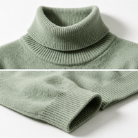 Fabricant de pulls personnalisés avec logo OEM, pull en tricot pour femmes, col roulé brodé, mélange de laine, pull chaud d'hiver, tricot personnalisé