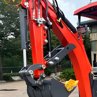 Mini-excavatrice sur chenilles de 1,5 tonne, excavatrice compacte sur chenilles avec cabine, godet standard pour la construction