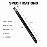 Stylet double tête 2 en 1, pointe en caoutchouc, compatible avec les écrans tactiles capacitifs pour smartphone et tablette, sans Bluetooth, passif