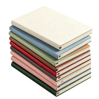 Carnet A5 à couverture rigide en papier d'art avec couverture en cuir PU, ligné coloré pour le bureau/l'école/la maison/les affaires, 200 pages