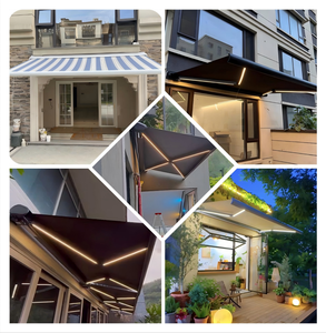 Auvent rétractable moderne à capteur de vent, pare-soleil extérieur motorisé, cassette complète, <span class=keywords><strong>bras</strong></span> pliable pour patio, balcon, terrasse - Product Image 5