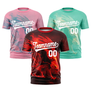 Maglietta personalizzata da uomo in poliestere con grafica feroce <span class=keywords><strong>aquila</strong></span> abbigliamento sportivo sublimato oversize Top con nome della squadra e stampa numero - Product Image 1