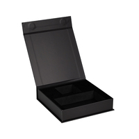 Caja de Regalo Magnética Personalizada al por Mayor, Estilo Libro, Caja Rígida de Cartón Negro con Inserto de Espuma EVA Flocada para Cosméticos