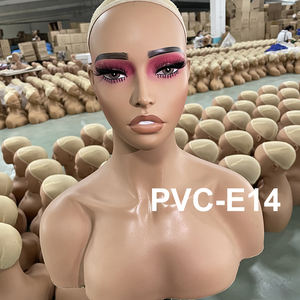 Buste de Mannequin Réaliste MCY Noir Marron, Tête de Mannequin Femme, Présentoir à Perruque - Product Image 6