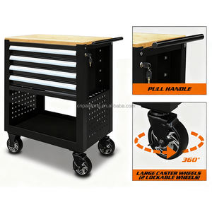 Chariot <span class=keywords><strong>utilitaire</strong></span> amovible en acier avec panneau perforé, organisateur de garage roulant avec roues pour armoires à outils avec tiroirs - Product Image 5