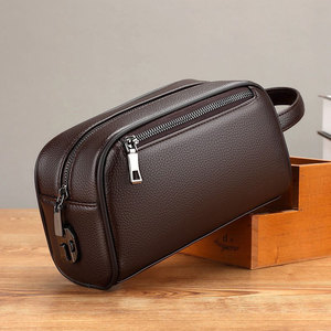 2025 High Quality Custom Men's Travel Toiletry Bag <strong>Soft</strong> <strong>Leather</strong> Cosmetic <strong>Pouch</strong> with Logo Wash Bag National Style Makeup Bag
