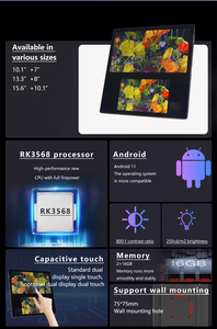 OEM ODM 10.1 + 7 Inch Treo Tường Hiển Thị Kép Android 11 Tất Cả Trong Một Máy Tính Bảng PC Cảm Ứng Điện Dung Màn Hình Kỹ Thuật Số Máy Tính Bảng PC Kinh Doanh - Product Image 3