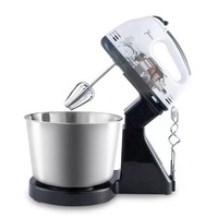 Batteur sur socle électrique 7 vitesses pour la pâtisserie avec bol en acier inoxydable de 2 L, utilisation en cuisine, certifié ROHS, comprend un crochet pétrisseur et un batteur plat