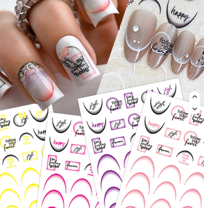 Autocollants pour ongles français dégradés en forme de V, demi-lune, ligne fine, décoration de salon de manucure, accessoires de design pour nail art DIY - Product Image 2