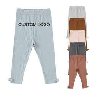 <span class=keywords><strong>Legging</strong></span> côtelé en coton biologique extensible bleu poussiéreux pour bébés - Product Image 1