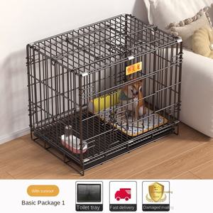 Katlanabilir katlanabilir kapalı katlanır hayvan metalik Metal küçük köpek evcil hayvanlar için Pet kafesleri - Product Image 4