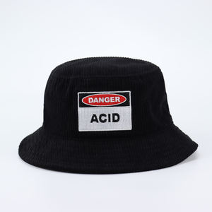 Chapeau seau en <span class=keywords><strong>velours</strong></span> côtelé personnalisé logo de broderie pour hommes femmes mode extérieure cordon <span class=keywords><strong>Bob</strong></span> chapeau - Product Image 3