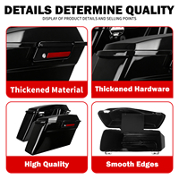 Sacs à bagages latéraux rigides pour moto, noirs avec fermoirs chromés, pour Harley Touring Road Glide Ultra 1994-13