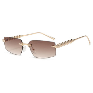 Kedun Thread Square Frameless Metal <b>Sunglasses</b> 2025 New UV400 Anti-UV Trendy European American Fashion Street Shooting - Product Image 5