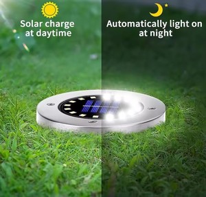 <span class=keywords><strong>Lampe</strong></span> solaire LED sans fil à encastrer pour terrasse, <span class=keywords><strong>jardin</strong></span>, énergie solaire, lampadaire encastré à piquet en acier inoxydable - Product Image 2