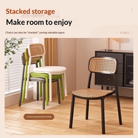 Chaises de salle à manger domestiques, tables de salle à manger commerciales, tabourets d'extérieur respirants à dossier en plastique, mobilier de maison au design antique mi-siècle