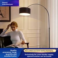 Lampe sur pied LED moderne nordique à hauteur réglable |   Conception simple de piano |   Lampe en fer à intensité variable E27 |   Thème de la pêche transfrontalière |