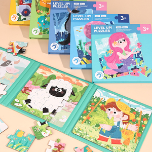 Livre de puzzle éducatif en papier cartonné pour animaux de voyage en voiture 3 en 1, puzzle pliable de dessin animé, puzzles magnétiques pour tout-petits - Product Image 3