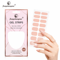 Fengshangmei Autocollants en gel semi-durcis UV, auto-adhésifs, non toxiques, 14 pièces, design couleur unie, pour DIY des ongles