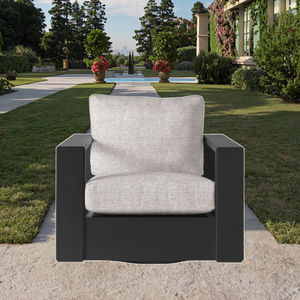 <span class=keywords><strong>Chaise</strong></span> pivotante moderne d'extérieur en aluminium antirouille <span class=keywords><strong>avec</strong></span> larges <span class=keywords><strong>accoudoirs</strong></span> <span class=keywords><strong>pour</strong></span> jardins, hôtels, parcs et cours - Product Image 2
