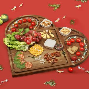 Bandeja de queso de madera con tabla de cortar magnética, bandeja de madera maciza para frutas, pan y embutidos para servir en fiestas - Product Image 3