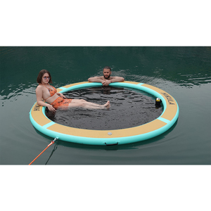Design personalizzato 8ft punto a goccia per il tempo libero isola Dock galleggianti maglia gonfiabile acqua amaca per piscina e spiaggia