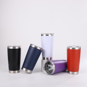 Tasses de voiture filetées en acier inoxydable peintes en aérosol en plastique 20oz30oz barres de glace sous vide tasses à bière - Product Image 1