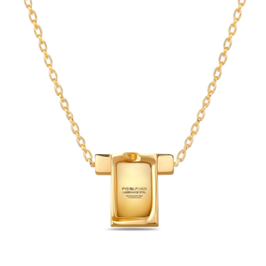 Collar con Colgante Cuadrado de Acero Inoxidable 316L Chapado en Oro PVD con Diseño Sostenible y Resistente - Product Image 2