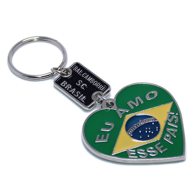 JAVD Brazil Flag Keychain Set - 3 Pack, Green, Medium Size With Sturdy Key Ring - View #4