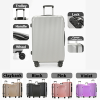 Valise de luxe moderne en ABS rigide marron, ensemble de 3 valises 3-en-1 avec serrure saillante, trolley à 4 roues pivotantes unisexe à roulettes silencieuses