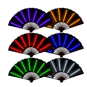 Abanico <span class=keywords><strong>de</strong></span> <span class=keywords><strong>Mano</strong></span> Plegable <span class=keywords><strong>de</strong></span> Bambú con LED y Logotipo Personalizado para Fiestas, Eventos Decorativos, Navidad, Festivales y Baile - Product Image 1
