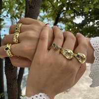 De Oval Cut Colorful Cubic Zirconia Ring Brass Colorful Gemstone Zirconia Rings Gemstones 5A Cubic Zirconia Brass Rings