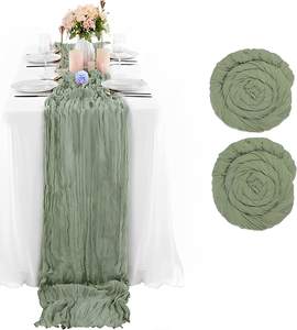 <strong>Top</strong> Selling Sage Green <strong>Cheesecloth</strong> Table Runner 10ft Boho Gauze Cheese Cloth Table Runner for Wedding Decoration - Product Image 1