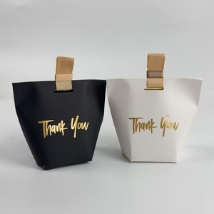 Wholesale Low MOQ <b>Small</b> Paper Gift <b>Bags</b> Custom Gold Foil Thank You Paper <b>Bag</b> Wedding Candy Packaging Shopping <b>Bags</b> - Product Image 3