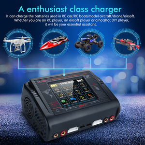Caricabatterie Elettrico HTRC T400 Pro Duo DC 400W AC 200W 12AX2, Scaricatore RC per <span class=keywords><strong>Batterie</strong></span> LIHV, Li-Ion, NICD, <span class=keywords><strong>NIMH</strong></span>, PB, Lipo, OVP - Product Image 4