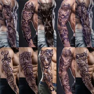 Tùy Chỉnh Big Mặt Henna Body Stencil Men Âm Đạo Thực Vật Dựa Nước Trái Cây Bán Vĩnh Viễn Người Phụ Nữ Tạm Thời Hoa Sen Tattoo Sticker