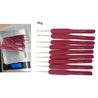 9 pièces/ensemble de crochets en aluminium rouge pour crochet, étui à aiguilles pour crochet
