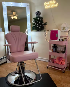 Fauteuil de beauté inclinable en cuir pour salon de coiffure, pour les sourcils, les ongles et les cils - Product Image 5