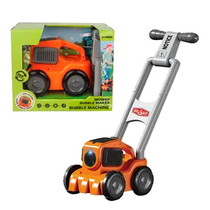 QS Atacado Outdoor Kids Cart Hand Push Plastic Eletrônico B/O Lawn Mover Bubble Marker Machine Brinquedos Com Luz