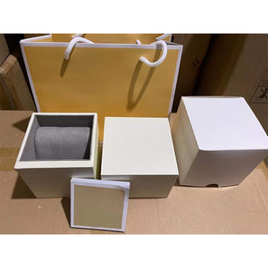 Boîte de présentation individuelle OEM pour montre avec carte de garantie et coussin de rangement, Off White/Argent, avec livret - Product Image 1