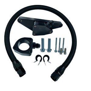 Kit de Derivación de Refrigerante Haofa para Dodge Ram 5.9L Cummins 03-07, Manual, Manguera Tejida de Nylon Negro y Acero Inoxidable - Product Image 1