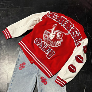 Nhà sản xuất áo khoác varsity mùa đông nam may đo, thêu, size lớn, kiểu dáng rộng, áo khoác bomber bóng chày dành cho nam - Product Image 1