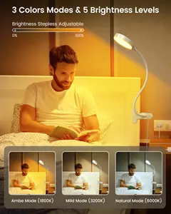 العلامة التجارية الجملة LED السرير العناية بالعينين السرير ضوء القراءة مرنة معقوفة كليب على السرير قراءة كتاب أضواء السرير