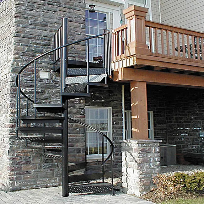 Factory price exterior galvanized/powder coated carbon steel spiral stair/customized spiral staircase