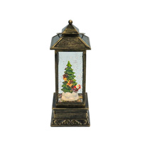Lanterne à cordes à motif de Noël, scène d'arbre de Noël, globe à eau et à neige, lanterne à eau tournante, lumière LED pour Noël