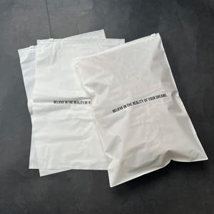 Sacs d'emballage en plastique CPE avec fermeture éclair coulissante, personnalisables avec logo imprimé, réutilisables, pour vêtements, t-shirts, etc. - Product Image 2