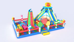 Grand <span class=keywords><strong>château</strong></span> gonflable <span class=keywords><strong>de</strong></span> bonbons avec toboggan, <span class=keywords><strong>tour</strong></span> d'escalade et obstacles amusants | Bâche en PVC durable pour locations et parcs - Product Image 4